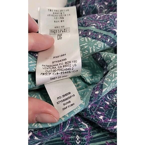 Patagonia Lost Wildflower Sunburst Crux Midi Dress L Green - Picture 12 of 12